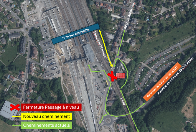Plan déviation piétons et cyclistes